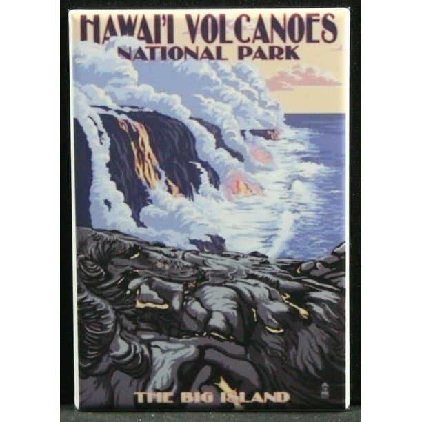 The Big Island Travel Poster 2" X 3" Fridge Magnet Hawaii